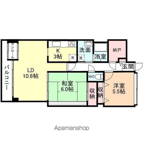 エグゼ富山(2SLDK/9階)の間取り写真