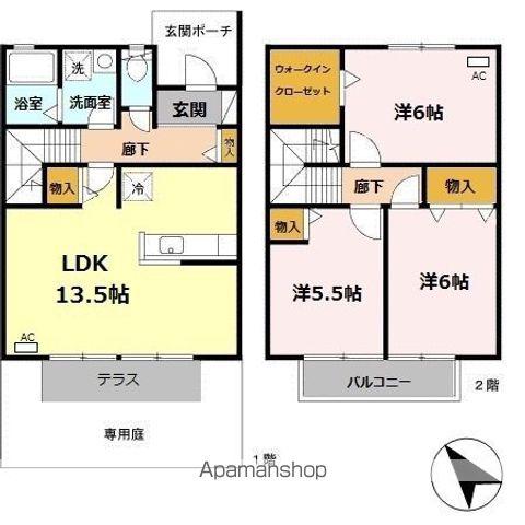 ファミールひかりが丘(3LDK)の間取り写真