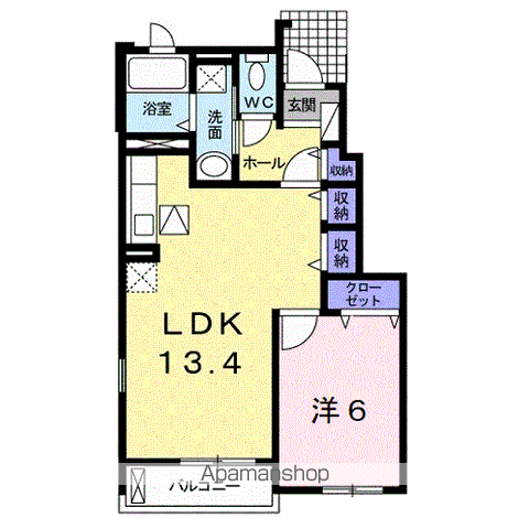 グレイスⅢ(1LDK/1階)の間取り写真