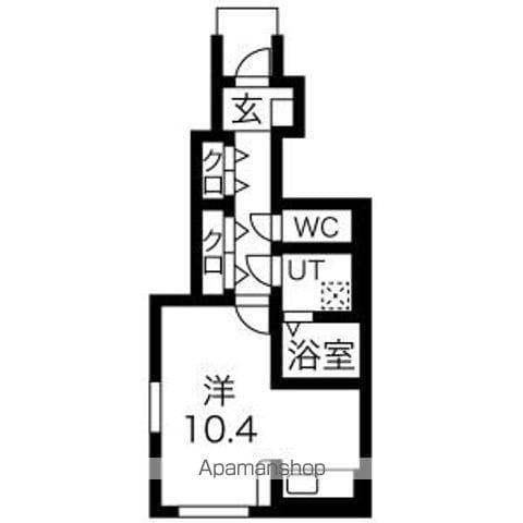ウッドバレーIII(ワンルーム/1階)の間取り写真