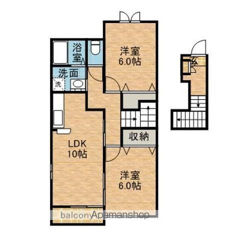 ブリズ・セゾン(2LDK/2階)の間取り写真