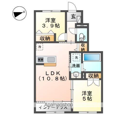 マロン・ド・サンⅡ(2LDK/1階)の間取り写真