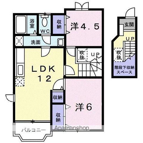 ララ・メゾンB(2LDK/2階)の間取り写真