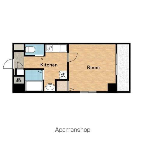 アヴァンドール熊取(1K/4階)の間取り写真