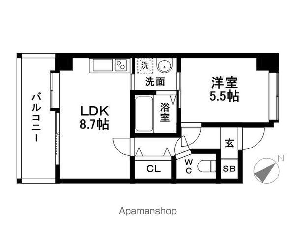 エンクレストけやき通(1LDK/4階)の間取り写真