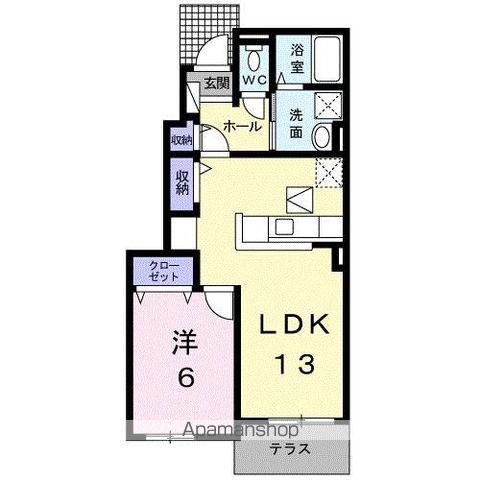 ナリッシュLEEⅠ(1LDK/1階)の間取り写真