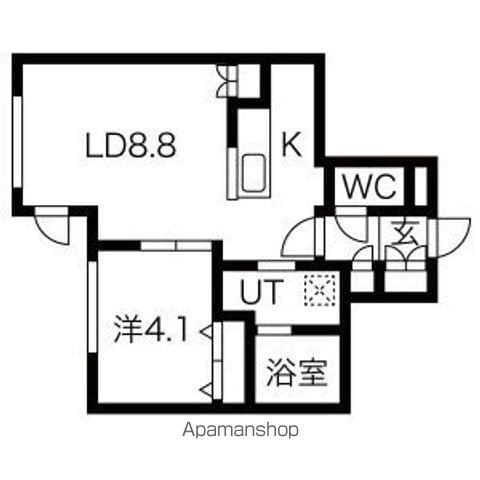 PINO KITAMARUYAMA(1LDK/4階)の間取り写真