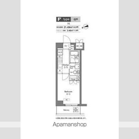 プラウドフラット神楽坂(1K/1階)の間取り写真