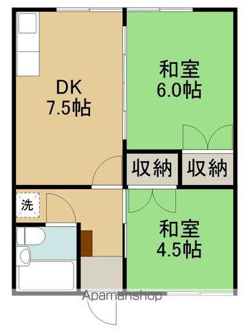 コータス衣笠(2DK/2階)の間取り写真