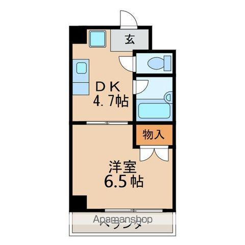 メゾン名城(1DK/4階)の間取り写真