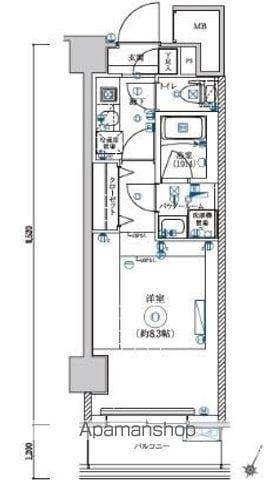 LEXE AZEST横濱関内(1K/4階)の間取り写真