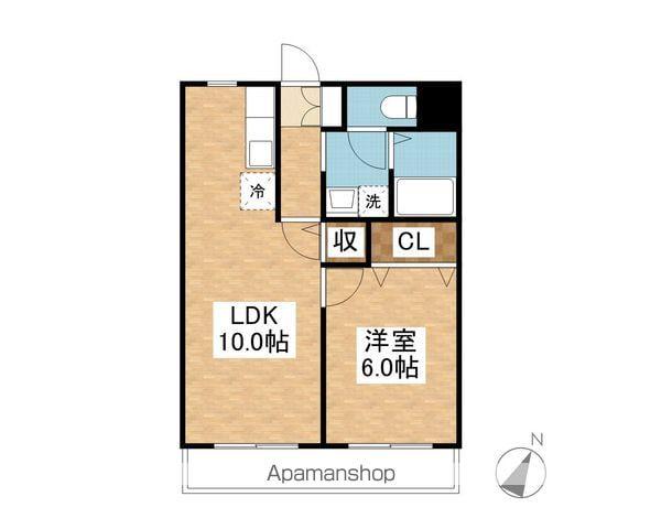 シャルマン堤(1LDK/3階)の間取り写真