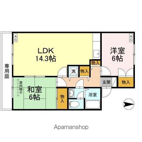 セジュール友AND友(2LDK/1階)の間取り写真