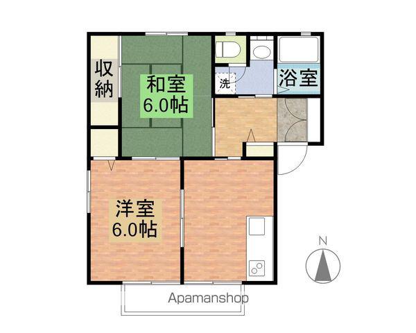 エスタシオン(2DK/2階)の間取り写真