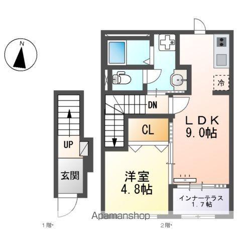 ベル・アヴェニール(1LDK/2階)の間取り写真