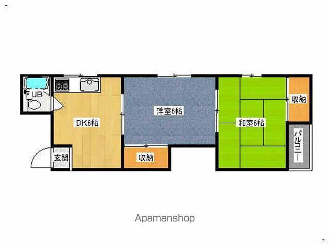 シーズコート住吉(2DK/4階)の間取り写真