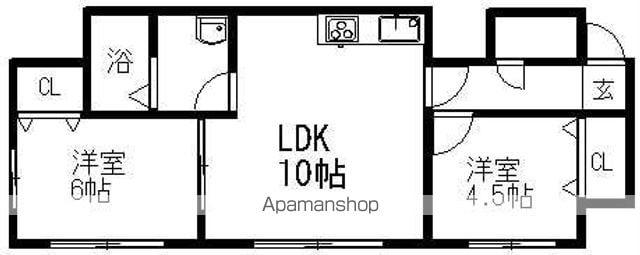 フリーデン平岸(2LDK/3階)の間取り写真