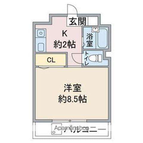 YOUNGVILLAGE2(1K/2階)の間取り写真