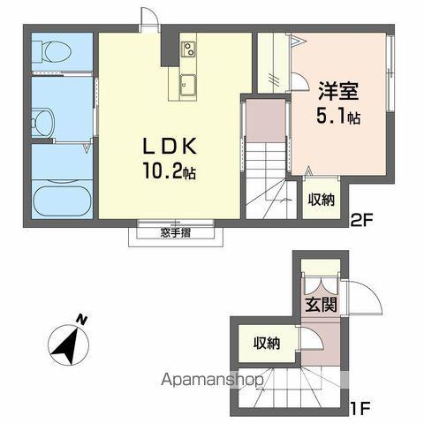 シャーメゾン三加茂(1LDK/2階)の間取り写真