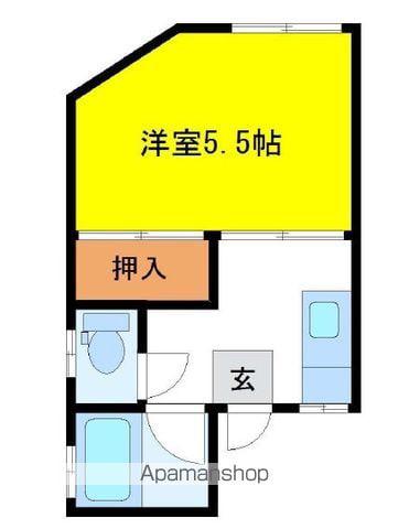 カルチェラタン(1K/1階)の間取り写真