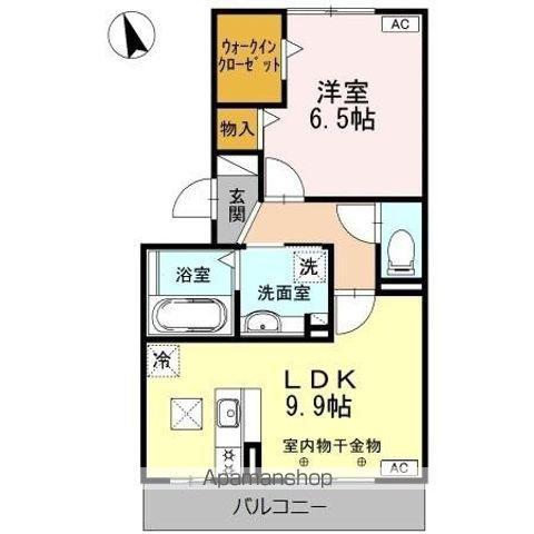 ジュフーレ和田(1LDK/1階)の間取り写真