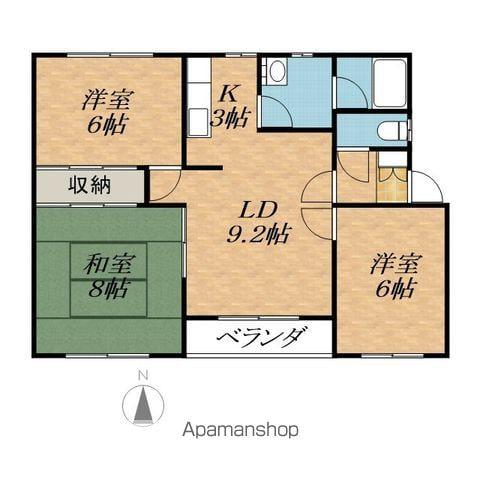 コーポフジサワA(3LDK/1階)の間取り写真