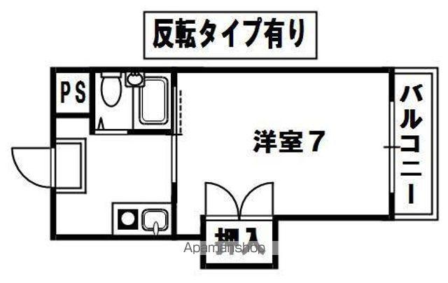 クイーンズピア枚方(1K/2階)の間取り写真