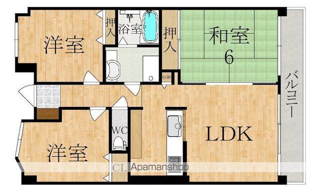 天理二階堂パーク・ホームズ(3LDK/4階)の間取り写真