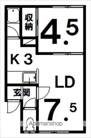 めぐみハイツ(1LDK/2階)の間取り写真