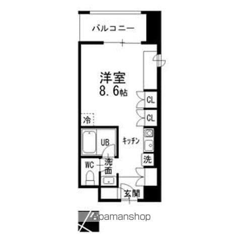 RITZY本山(1K/4階)の間取り写真