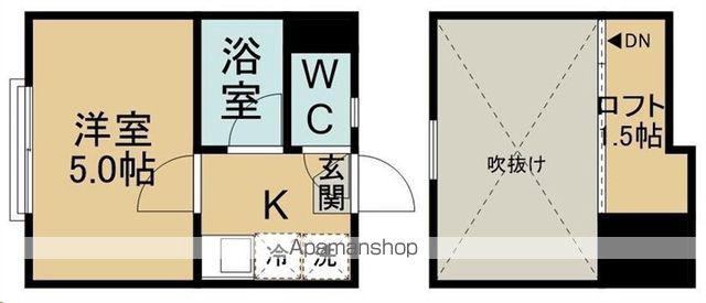 タイズ.Ⅰ(1K/2階)の間取り写真