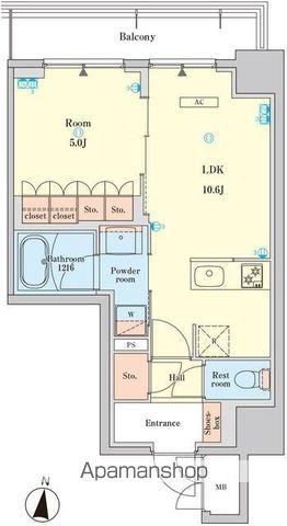 RJRプレシア菊川駅前(1LDK/6階)の間取り写真