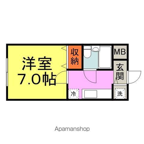 そよ風弐番館A棟B棟(1K/1階)の間取り写真