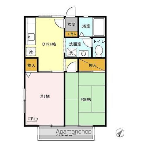 サントビーヒルズC棟(2DK/2階)の間取り写真