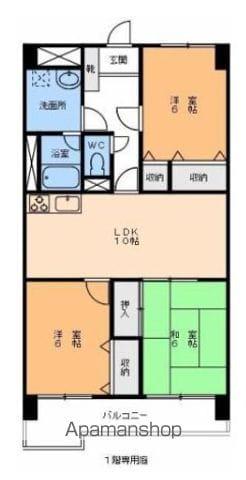 スプリエ道後Ⅱ(3LDK/1階)の間取り写真