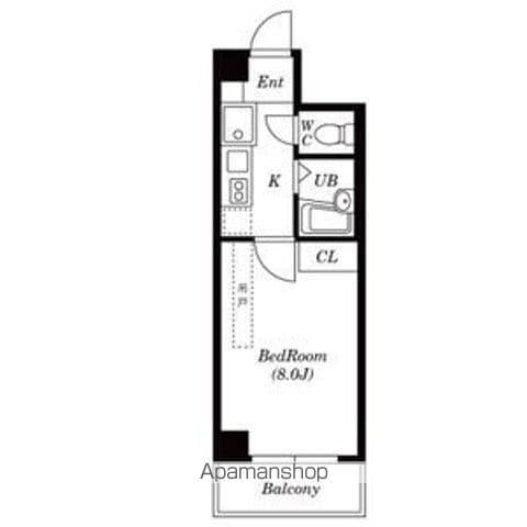 ウエストIN星ヶ丘(1K/5階)の間取り写真