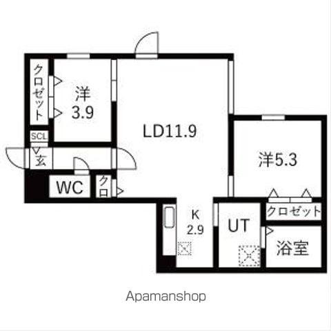 YORI N22(2LDK/1階)の間取り写真