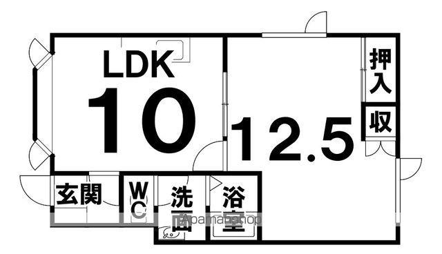 161ハイツ(1LDK/2階)の間取り写真