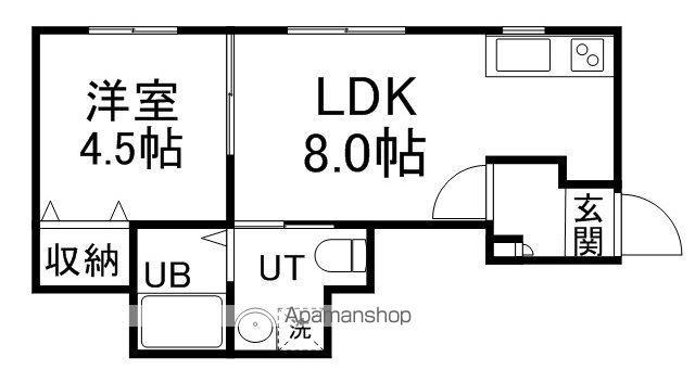 JSCOURT東札幌(1LDK/2階)の間取り写真