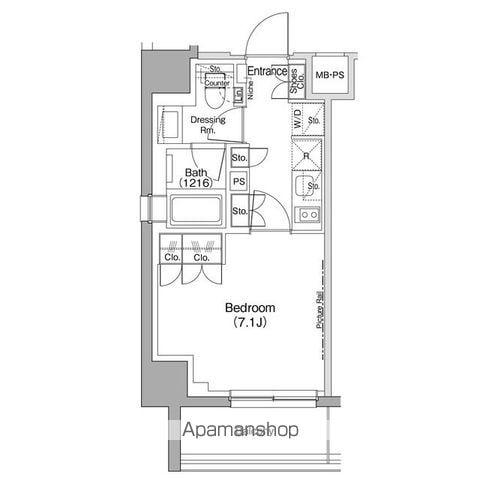 ザ・パークハビオ駒込(1K/2階)の間取り写真