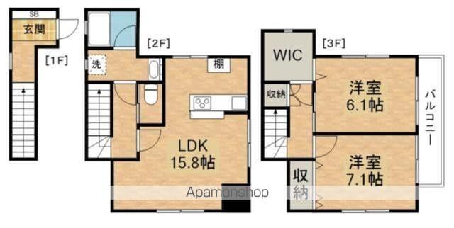 FUJI 文京(2LDK/1階)の間取り写真