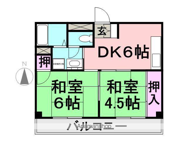 エメラルド西難波(2DK/2階)の間取り写真