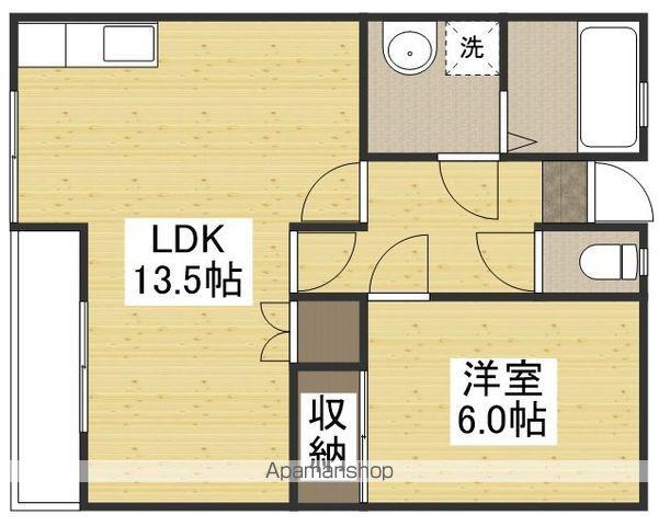 メゾン大森Ⅲ(1LDK/2階)の間取り写真