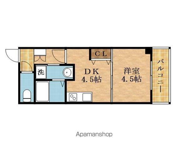 プレシャス中宮(1DK/1階)の間取り写真