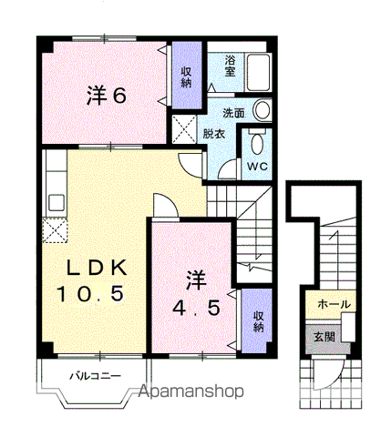 サンライトMK(2LDK/2階)の間取り写真