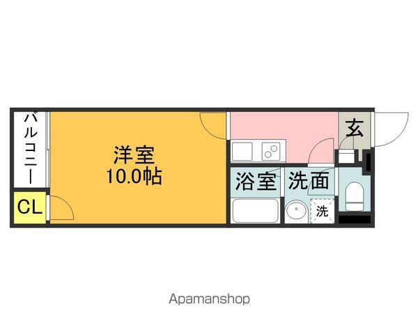 クレイノ下伊田(1K/1階)の間取り写真