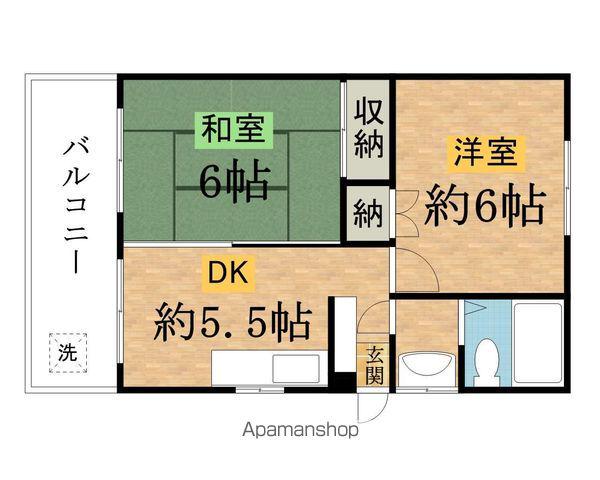 Kハウス(2K/2階)の間取り写真