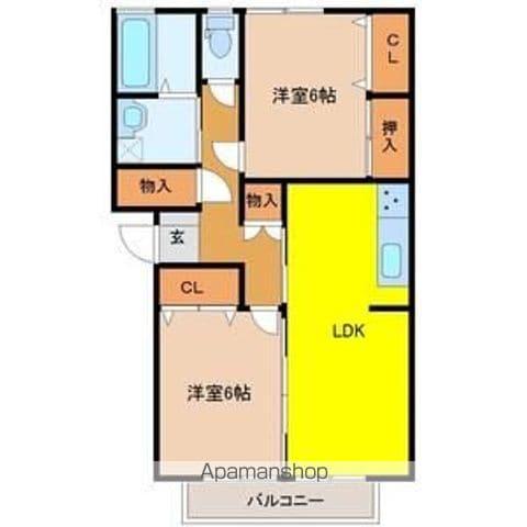 ルヴェール新石山(2LDK/2階)の間取り写真