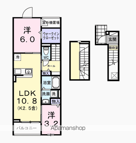 ル・ソレイユ(2LDK/3階)の間取り写真