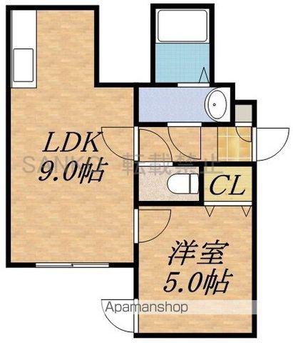 LATTE(1LDK/1階)の間取り写真